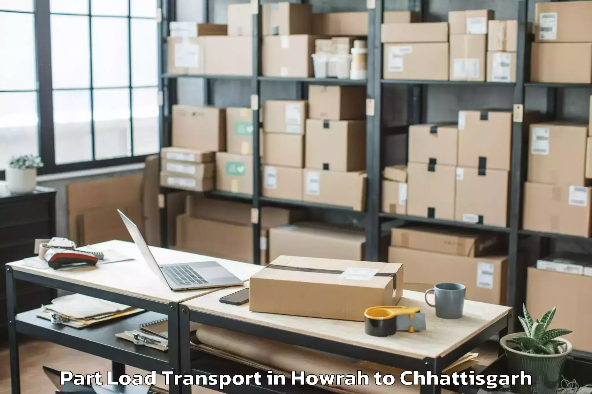 Reliable Howrah to Jashpurnagar Part Load Transport